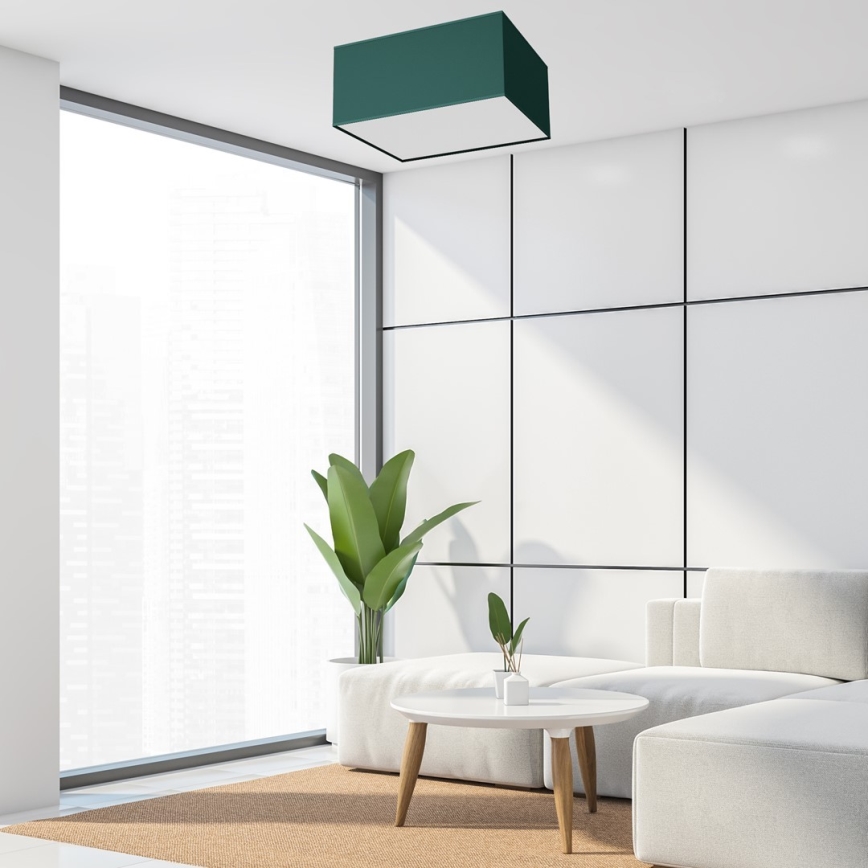 Plafon VERDE 2xE27/60W/230V 40x40 cm zielony