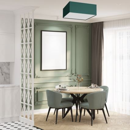 Plafon VERDE 3xE27/60W/230V 50x50 cm zielony
