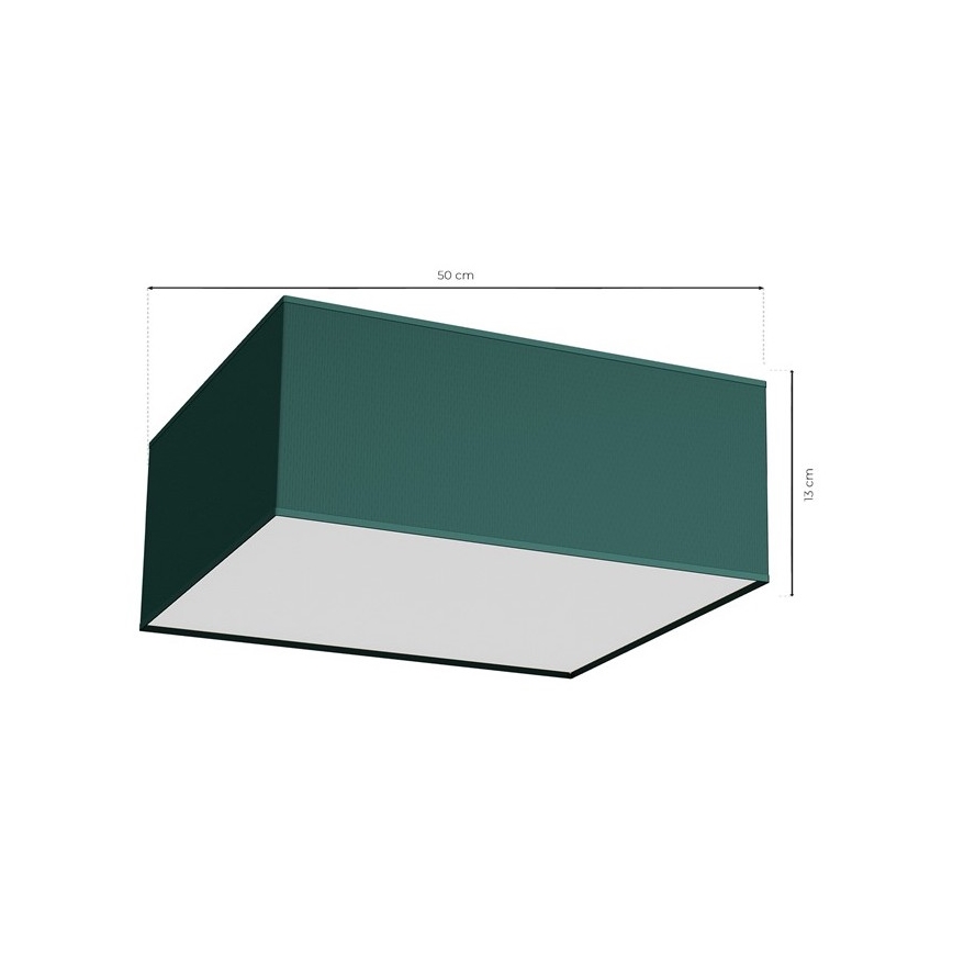 Plafon VERDE 3xE27/60W/230V 50x50 cm zielony