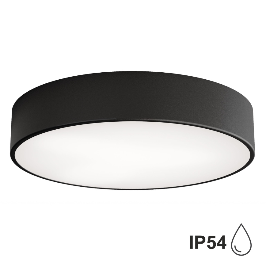 Plafon z czujnikiem CLEO 3xE27/24W/230V śr. 40 cm czarny IP54
