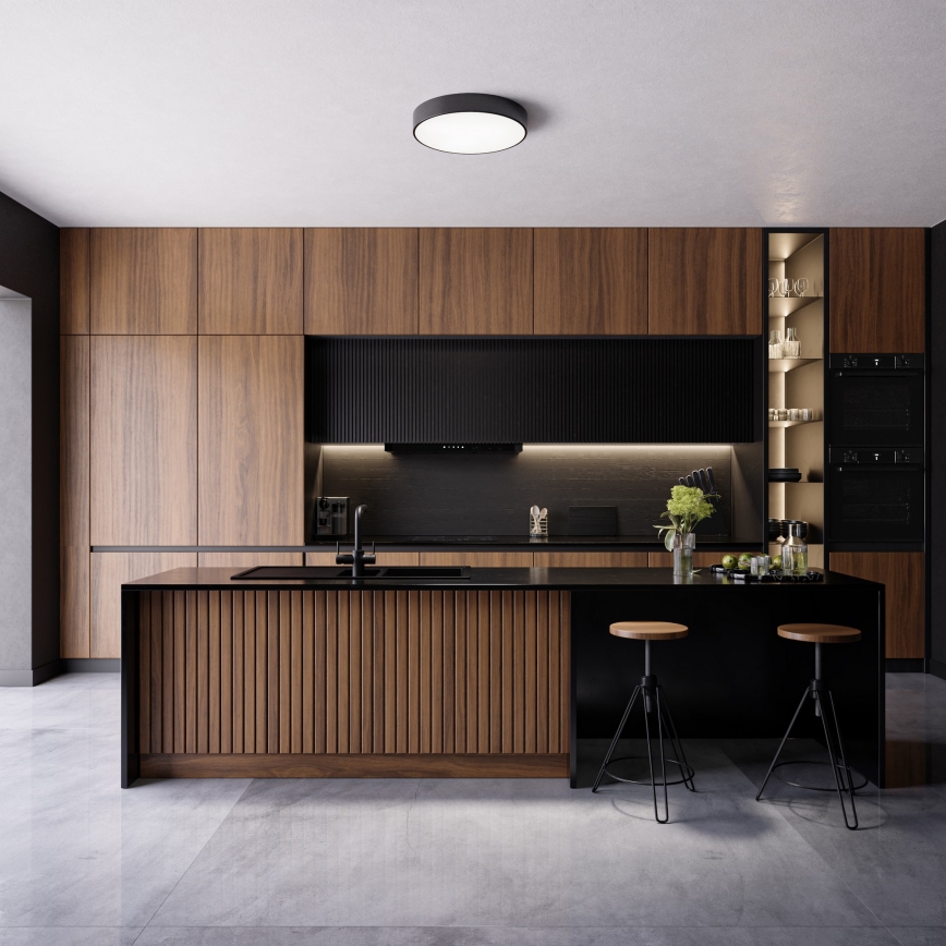 Plafon z czujnikiem CLEO 4xE27/24W/230V śr. 50 cm czarny