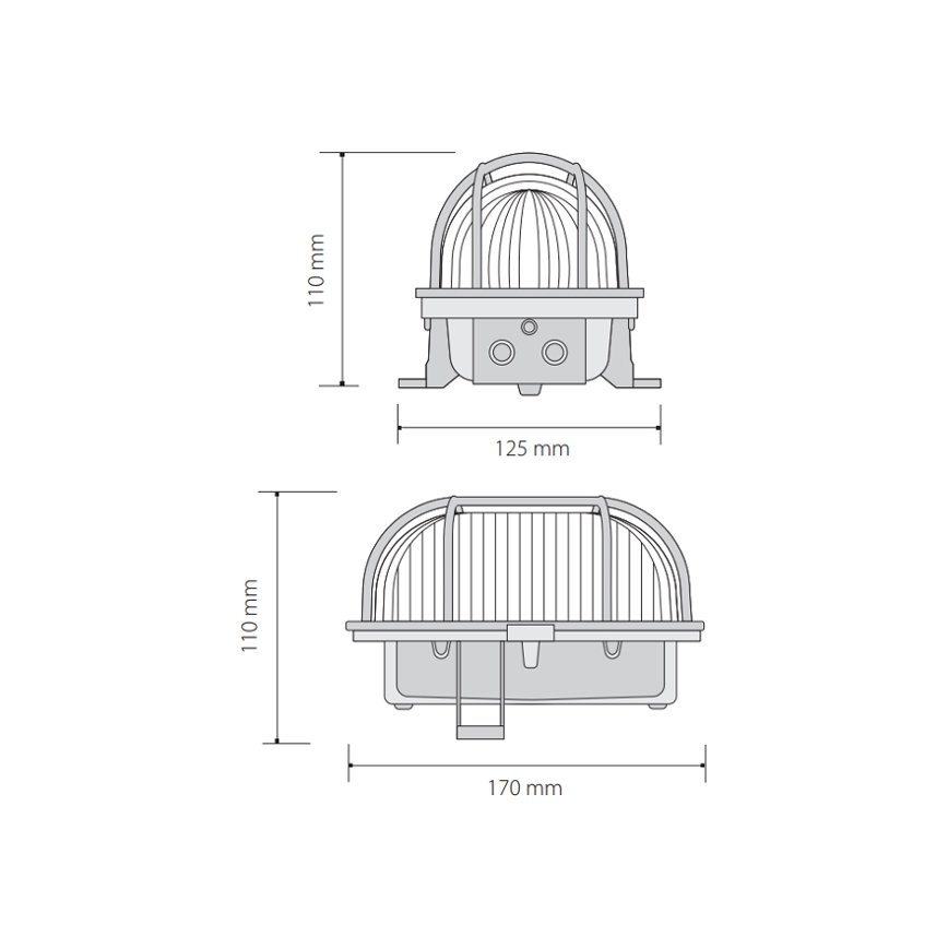 Plafon zewnętrzny OVAL 1xE27/60W/230V IP44