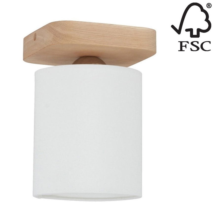 Plafun JENTA 1xE27/25W/230V dąb - certyfikat FSC