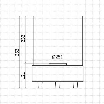 Planika - BIO Kominek 36,3x25,1 cm 2,5kW czarny