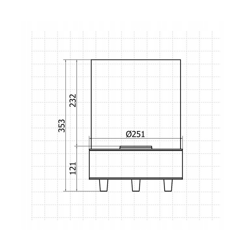 Planika - BIO kominek 36,3x25,1 cm 2,5kW beżowy
