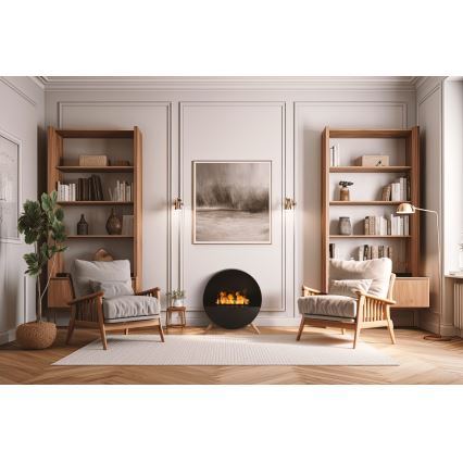 Planika - Water vapor Kominek na pilota 72,9x65,3 cm 125W/230V czarne