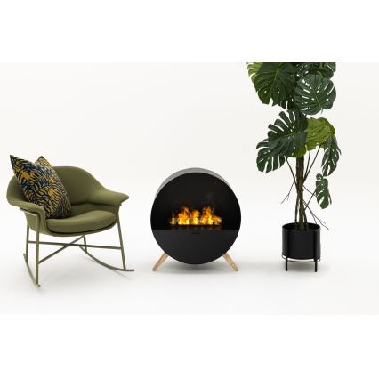 Planika - Water vapor Kominek na pilota 72,9x65,3 cm 125W/230V czarne