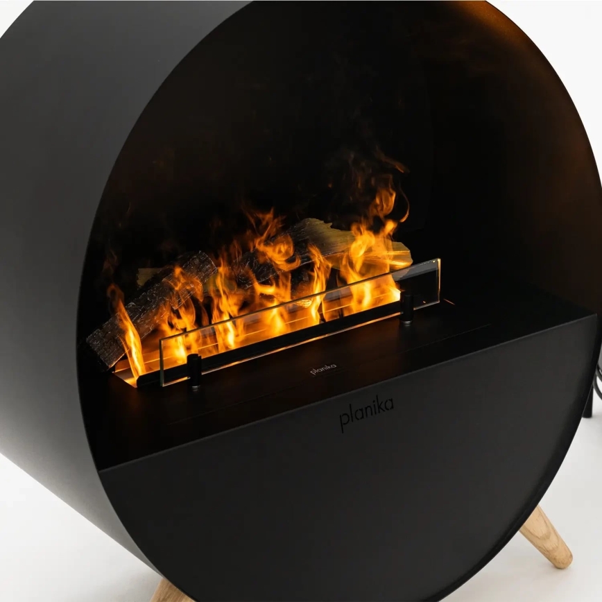 Planika - Water vapor Kominek na pilota 72,9x65,3 cm 125W/230V czarne