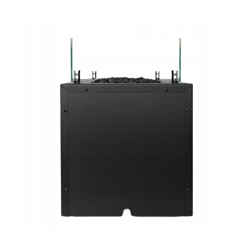 Planika - zewnętrzny gaz Kominek 41,4x69,8 cm 10kW 1xAAA czarny + pokrowiec ochronny