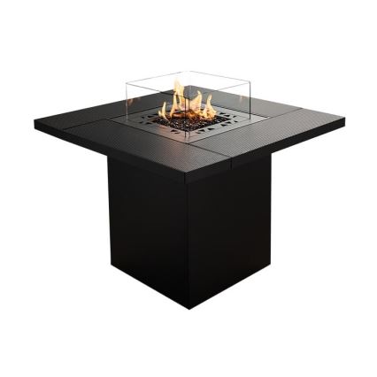 Planika - zewnętrzny gaz Kominek 79,7x90 cm 10kW 1xAAA czarny + pokrowiec ochronny