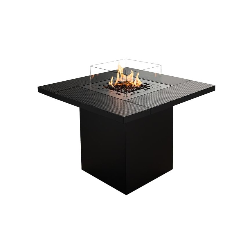 Planika - zewnętrzny gaz Kominek 79,7x90 cm 10kW 1xAAA czarny + pokrowiec ochronny