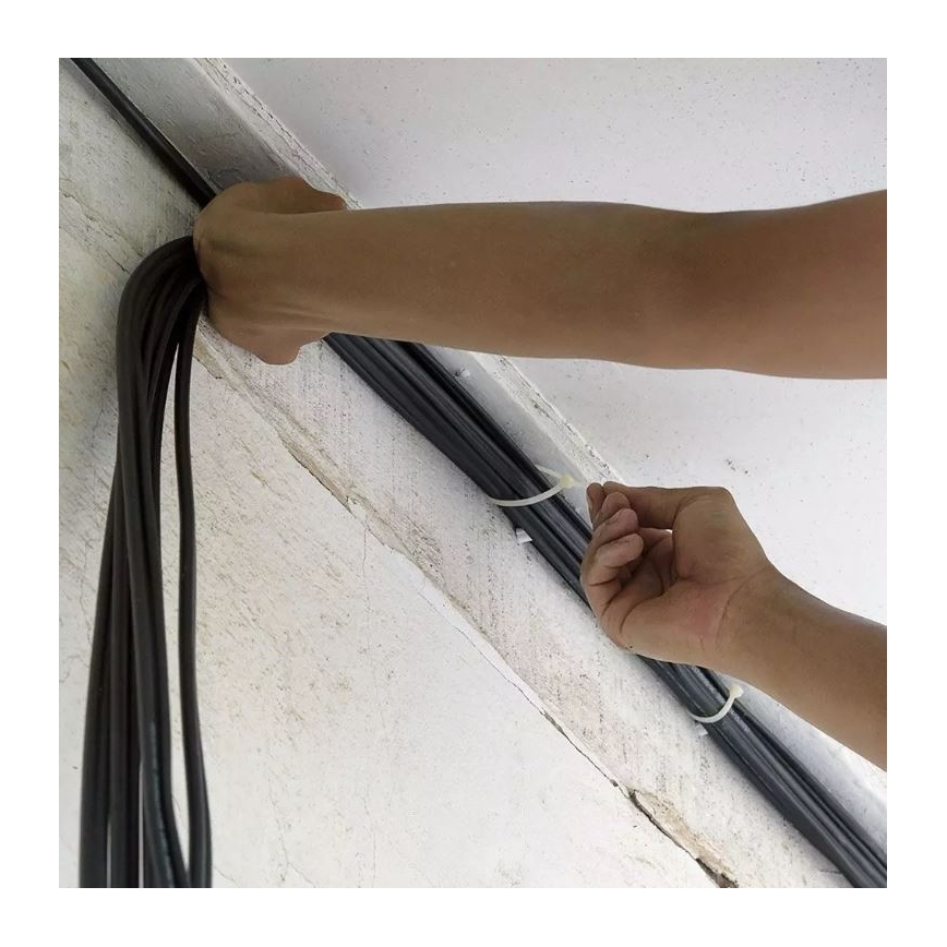 Plastikowa opaska ściągająca 2,5x100mm 100 sztuk biała