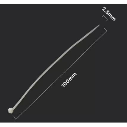 Plastikowa opaska ściągająca 2,5x100mm 100 sztuk biała