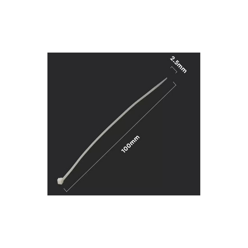 Plastikowa opaska ściągająca 2,5x100mm 100 sztuk biała