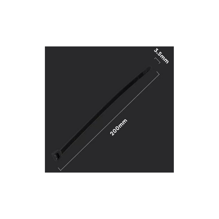 Plastikowa opaska ściągająca 3,5x200mm 100 sztuk czarna