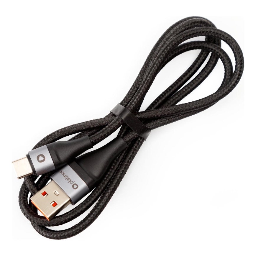 Pleciony kabel USB USB-A / USB-C złącze 18W 1m czarny