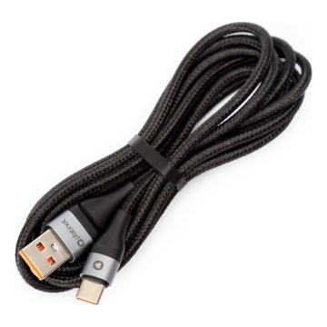 Pleciony kabel USB USB-A / USB-C złącze 18W 2m czarny