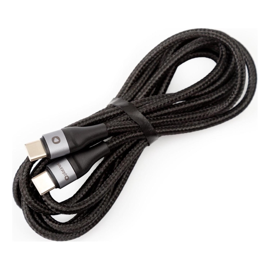 Pleciony kabel USB USB-C / USB-C złącze 42W 2m czarny