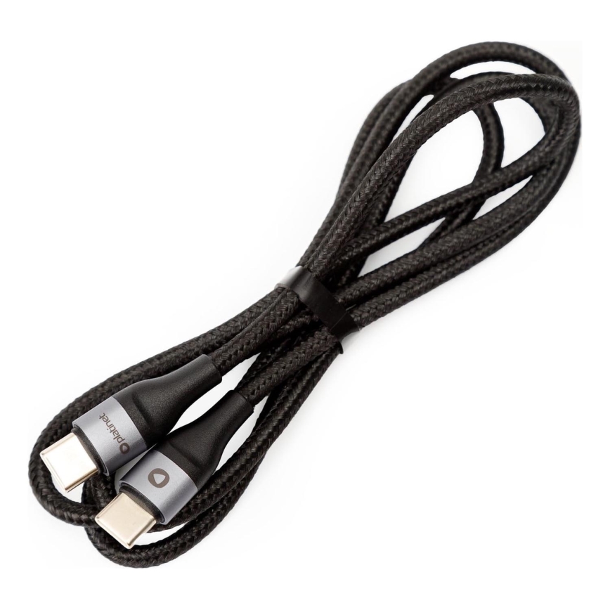 Pleciony kabel USB USB-C / USB-C złącze 60W 1m czarny