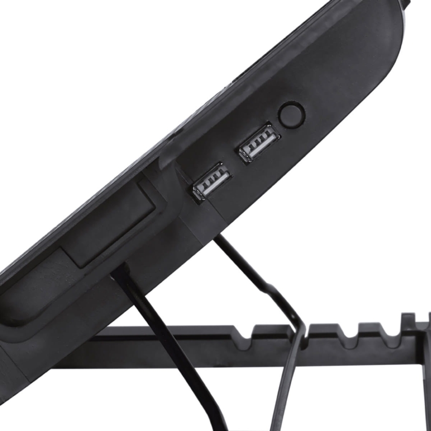 Podkładka chłodząca do laptopa 1x wiatrak 2xUSB czarny