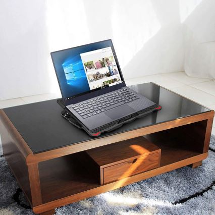 Podkładka chłodząca do laptopa 5× wiatrak 2×USB czarna