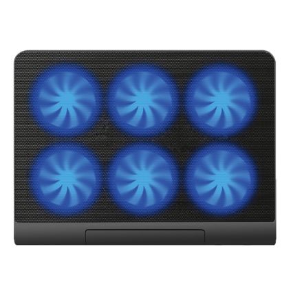 Podkładka chłodząca do laptopa 6x wiatrak 2xUSB czarny