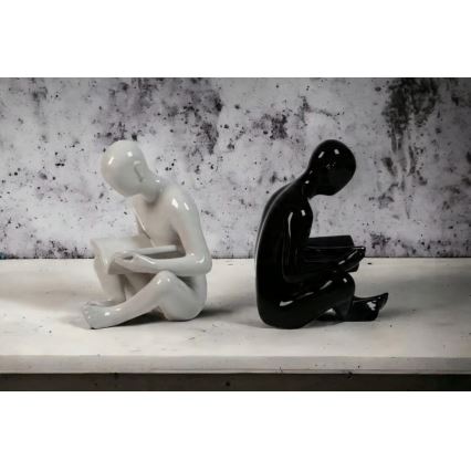 Podpórka do książek 17,5x13x14 cm czarna/biała