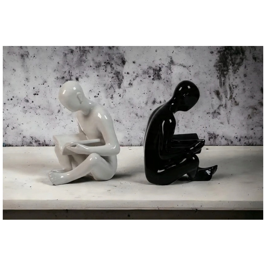 Podpórka do książek 17,5x13x14 cm czarna/biała