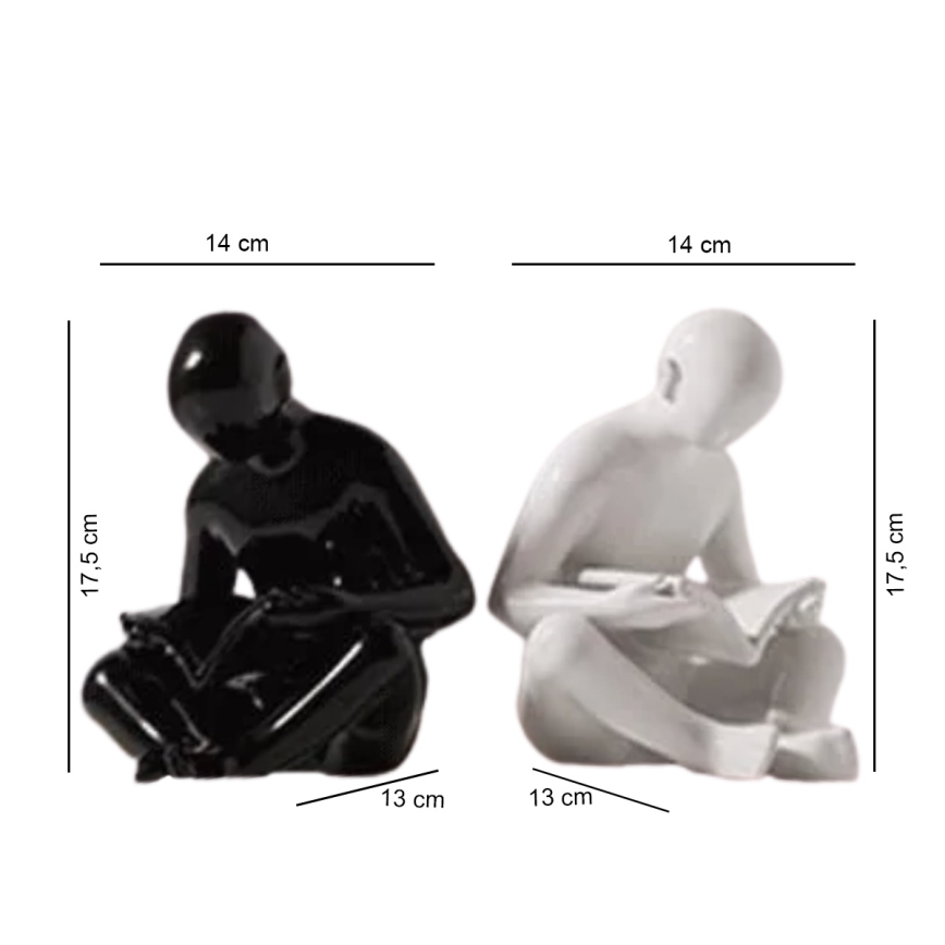 Podpórka do książek 17,5x13x14 cm czarna/biała