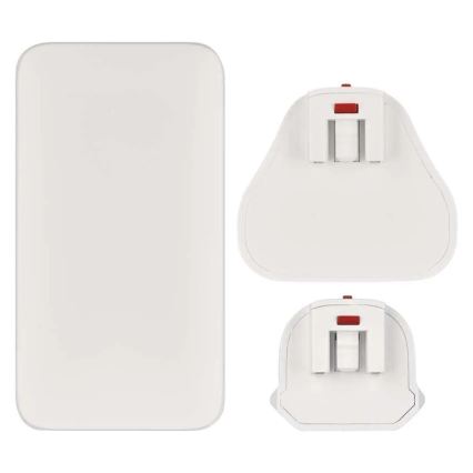 Podróżny adapter USB z wymiennymi wtyczkami GaN 100–250 V