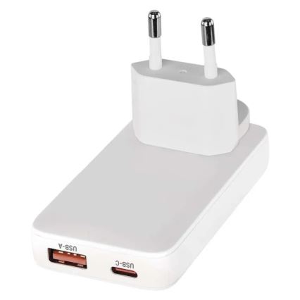 Podróżny adapter USB z wymiennymi wtyczkami GaN 100–250 V