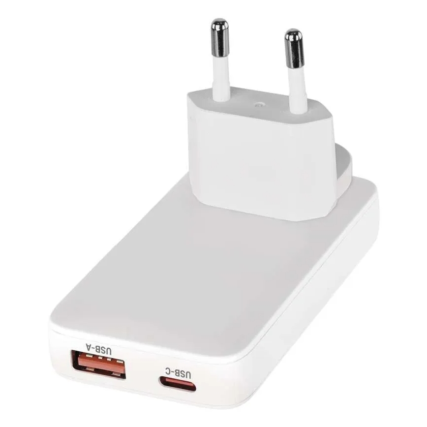Podróżny adapter USB z wymiennymi wtyczkami GaN 100–250 V