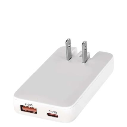 Podróżny adapter USB z wymiennymi wtyczkami GaN 100–250 V