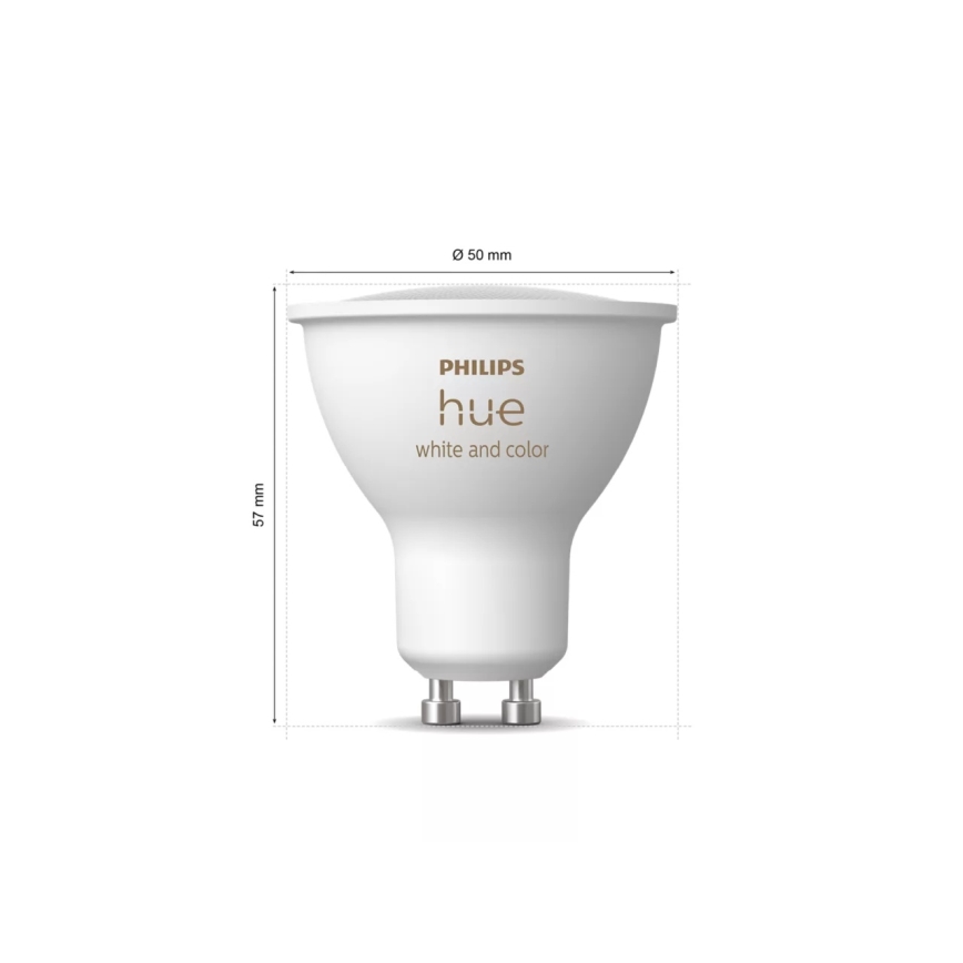 Podstawowy zestaw Philips Hue WHITE AND COLOR AMBIANCE 3xGU10/4,2W 2000-6500K + mostek Hue i ściemniacz