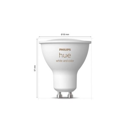 Podstawowy zestaw Philips Hue WHITE AND COLOR AMBIANCE 3×GU10/4,2W/230V 2000–6500K z mostkiem Hue i ściemniaczem