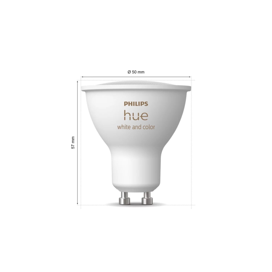 Podstawowy zestaw Philips Hue WHITE AND COLOR AMBIANCE 3×GU10/4,2W/230V 2000–6500K z mostkiem Hue i ściemniaczem