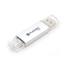 Podwójny pendrive USB + MicroUSB 32 GB srebrny