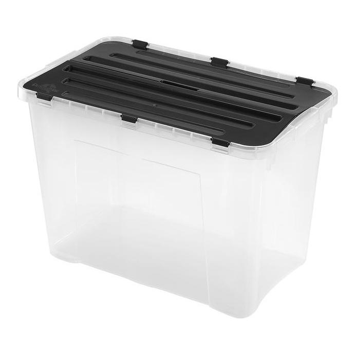 Pojemnik do przechowywania DRAGON 60 l czarny/przezroczysty