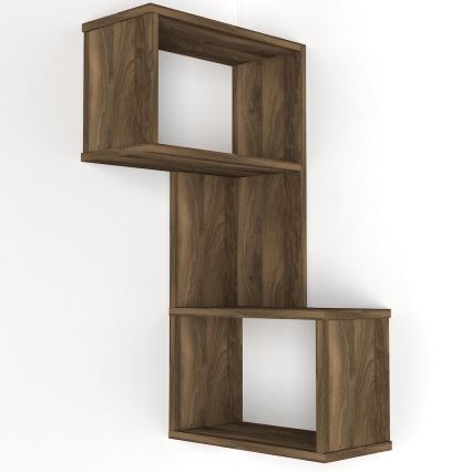 Półka narożna FOLK 89x47 cm brązowa