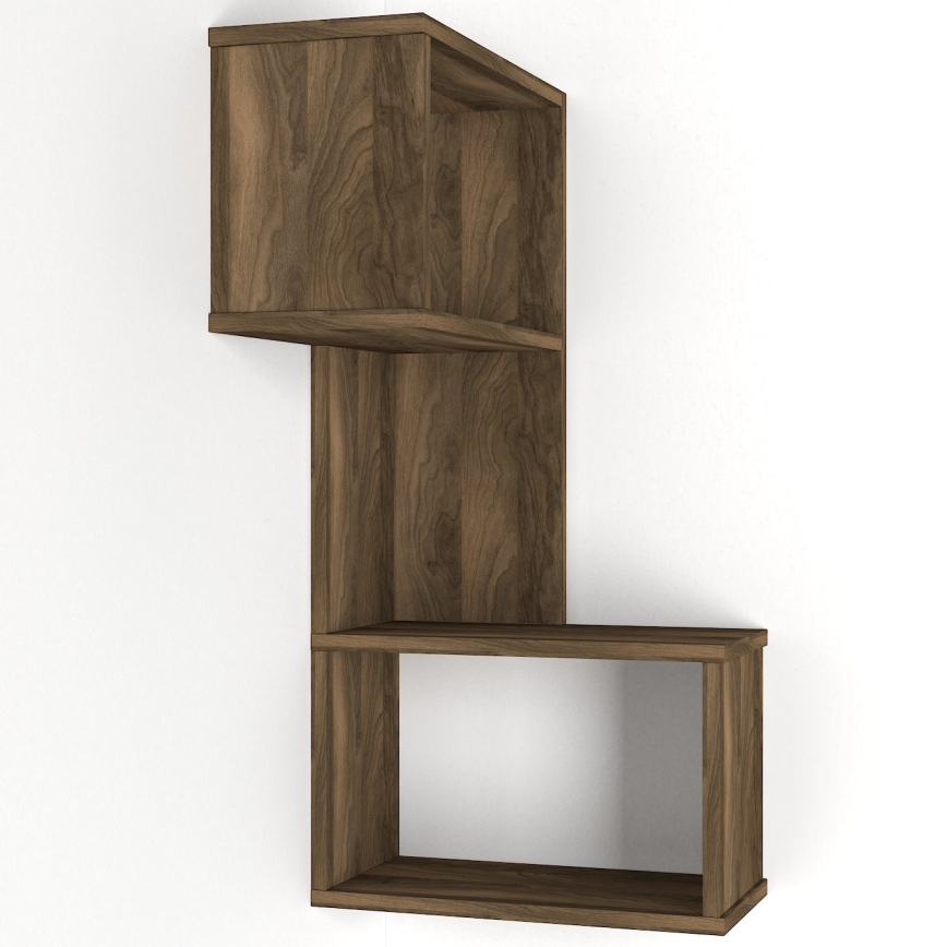 Półka narożna FOLK 89x47 cm brązowa