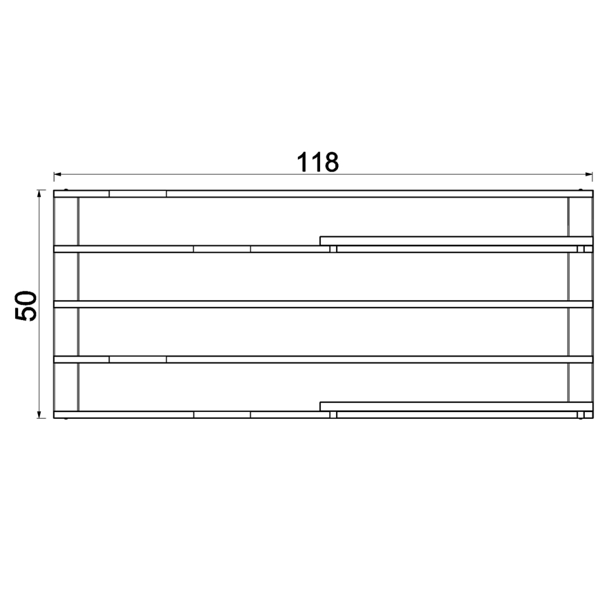 Półka naścienna z doniczkami i LED oświetleniem SHELF 50x118 cm czarny/brązowy/sosna