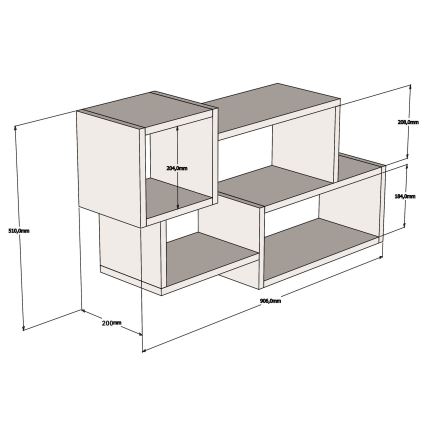 Półka ścienna AFRO 51x90,6 cm biały/brązowy