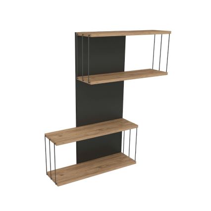 Półka ścienna DESTAN 65x96x19 cm antracyt/brązowy