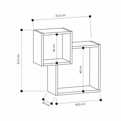 Półka ścienna DIAMOND 57,5x57,5 cm biała