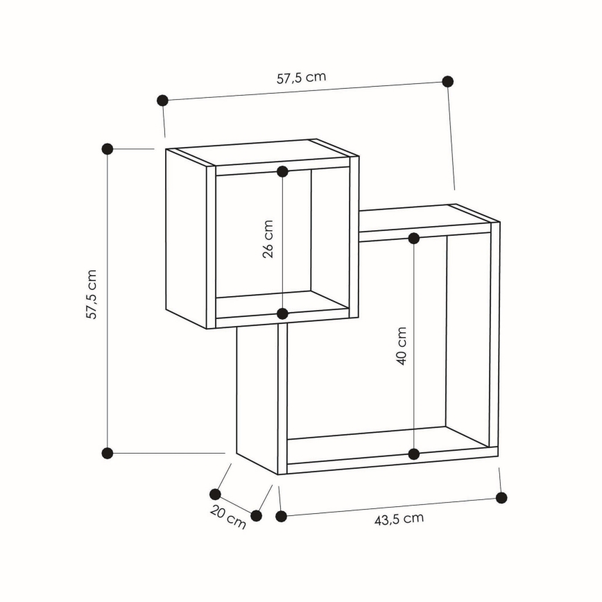 Półka ścienna DIAMOND 57,5x57,5 cm biała
