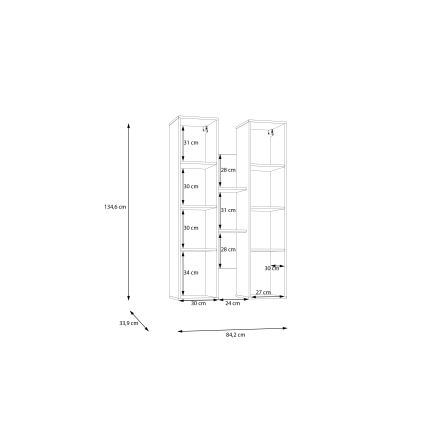 Półka ścienna INAR dąb/beżowa