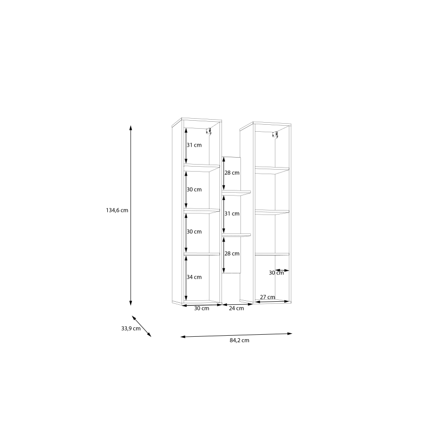 Półka ścienna INAR dąb/brąz