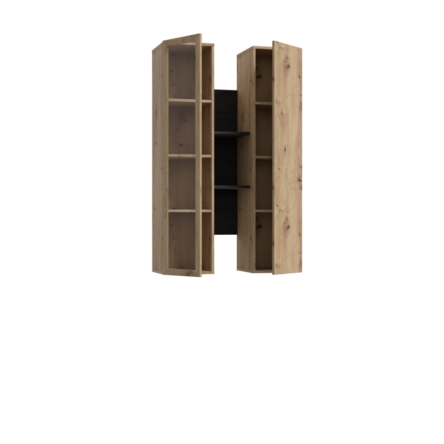 Półka ścienna INAR dąb/czarna