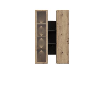 Półka ścienna INAR dąb/czarna