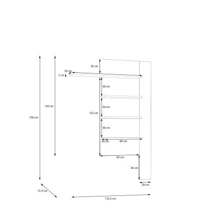 Półka ścienna INAR dąb/czarny